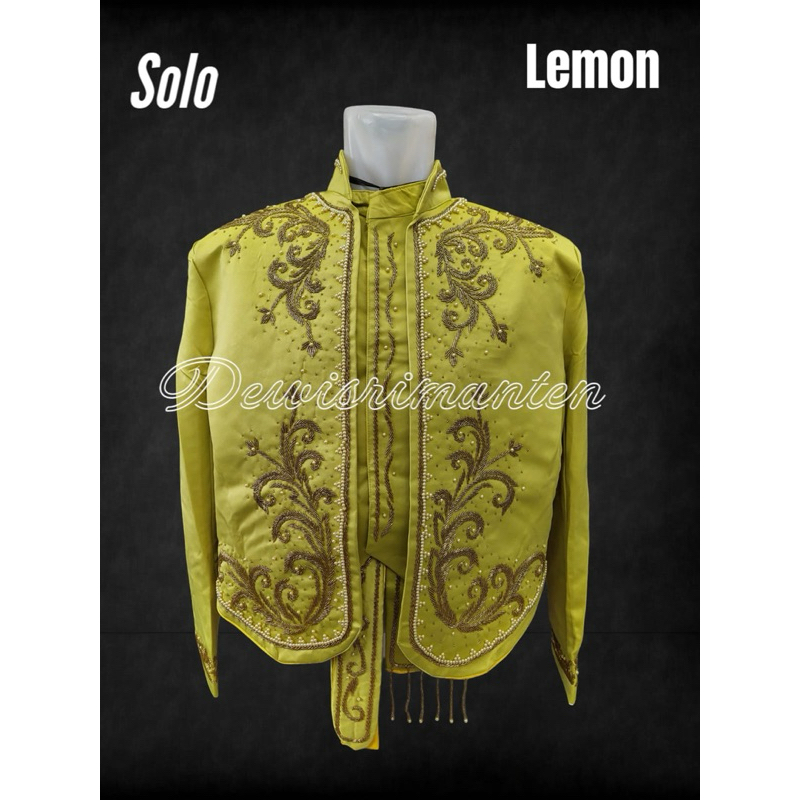 beskap solo pengantin hijau lemon