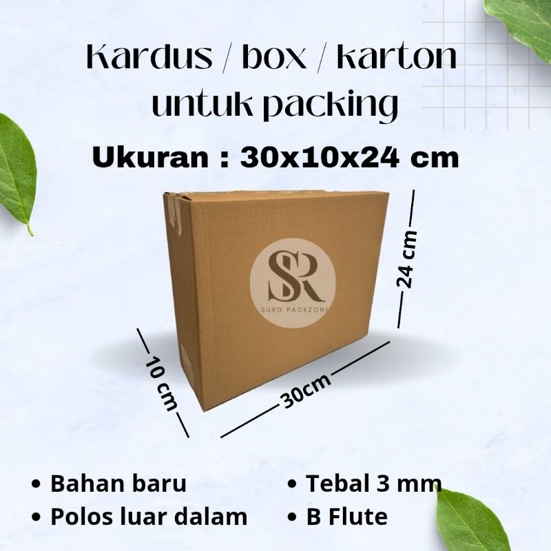 

Kardus Packing Ukuran 30x10x24 cm / Box Packing / Karton Packing Polos Baru dan Tebal