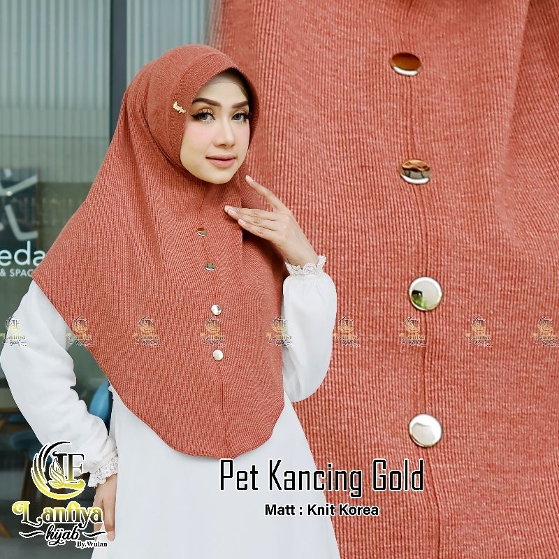 Jilbab Instan Kancing Gold Pet Busa By Lanfiya Hijab