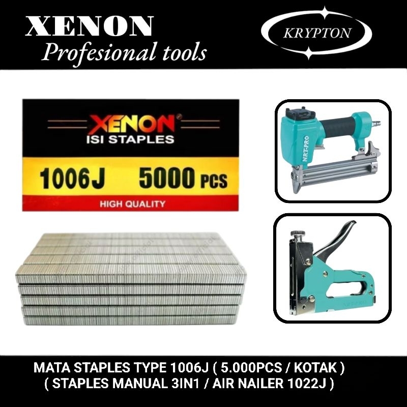 

Xenon mata staples type 1006J ( buat staples manual type 3in1 & air nailer type 1022J )