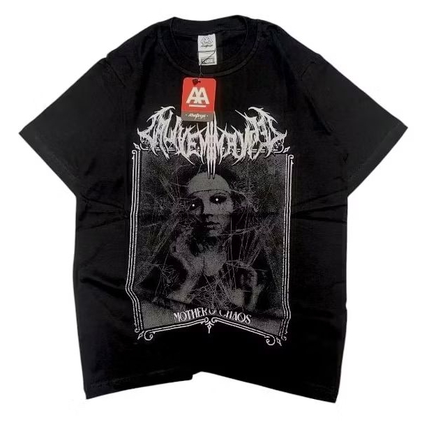 KAOS DISTRO HITAM ORIGINAL ALIVE ANGEL ARTIKEL MOTHER CHAOS SERIES METAL / BAJU METAL ORIGINAL TSHIR