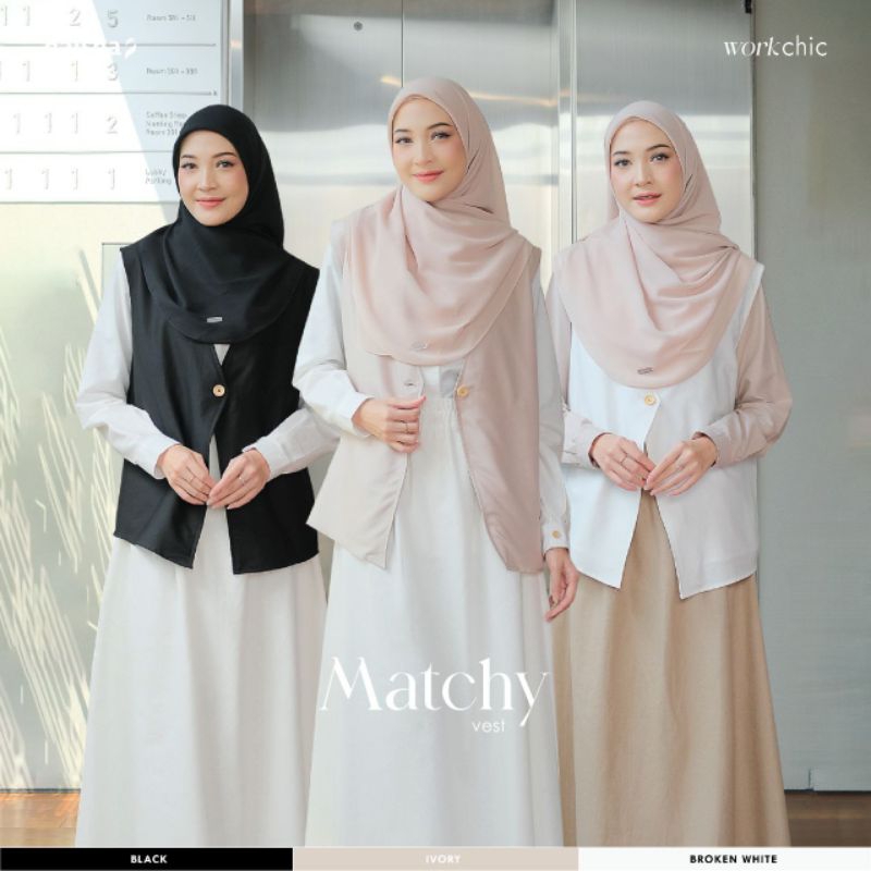 Naisha WorkChic Matchy Vest | Vest Kerja Katun Wanita | Rompi Outerwear | Rompi Wanita | Rompi Kerja