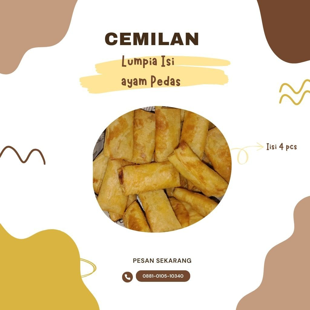 

Lumpia Ayam Suwir Pedas Isi 8 pcs Isi 4 pcs Lumpia Isi Ayam Suir Lumpia Goreng Cemilan Lumpia Isi