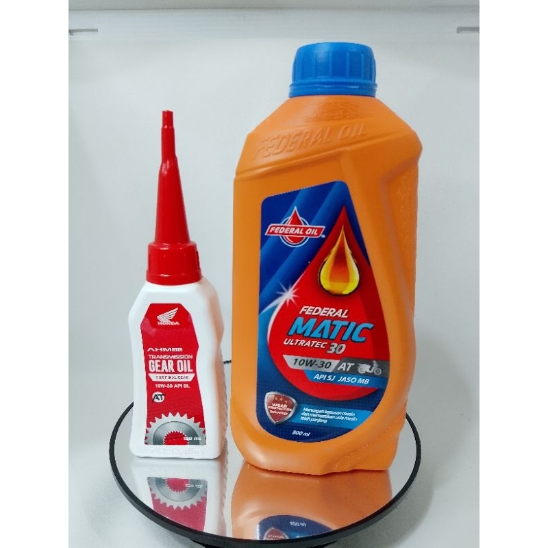 OLI PELUMAS MESIN FEDERAL MATIC ORANGE 0.8 + AHM GEAR BOX 120ML OLI PELUMAS MOTOR MATIC HONDA