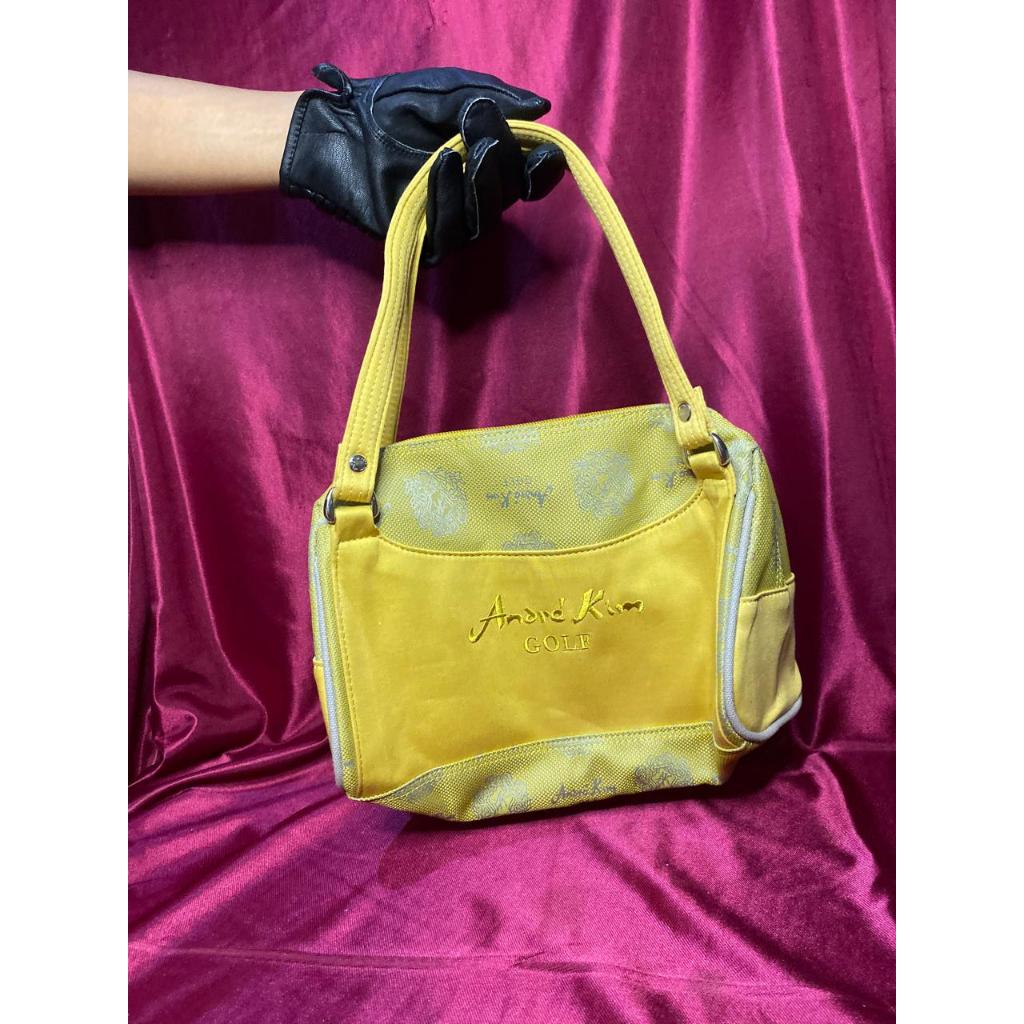 57075 ANDRE KIM GOLF HANDBAG NYLON - YELLOW || tas second || tas thrifting