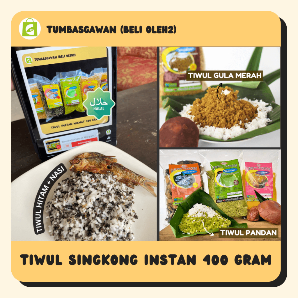 

Nasi Tiwul Tawar / Manis, Tiwul Instan, Bisa untuk 6-8 Porsi