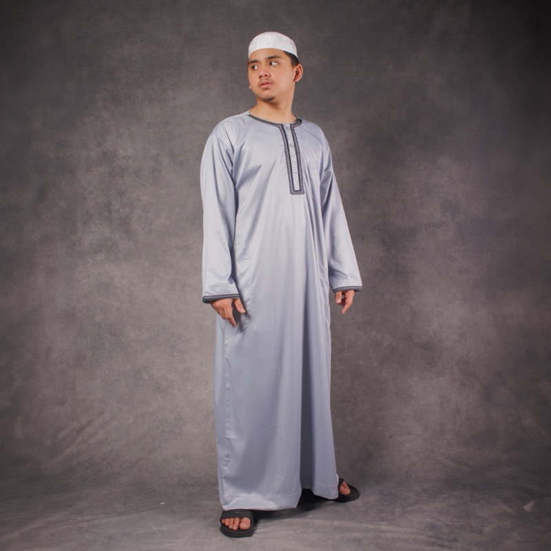 Gamis Pria Abu Doby Bordir | ASJAD DALWA | Gamis Abu Dhabi Bordir