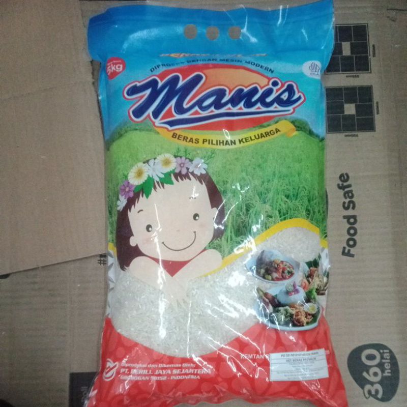

Beras 5 kg cap manis dan super