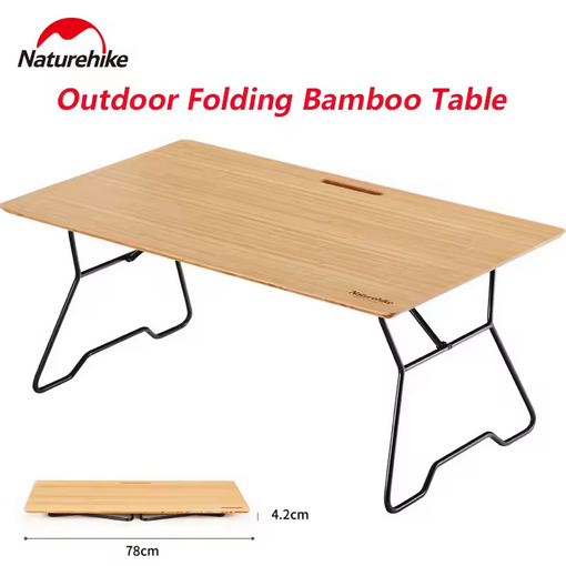MEJA LIPAT CAMPING BAMBU PORTABLE NATUREHIKE NH22JU011