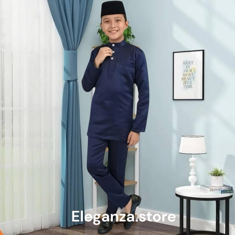 Setelan Baju Kurung Melayu Teluk Belanga Anak Laki Laki Setelan Pakaian Koko Muslim Cowok Cekak Musa