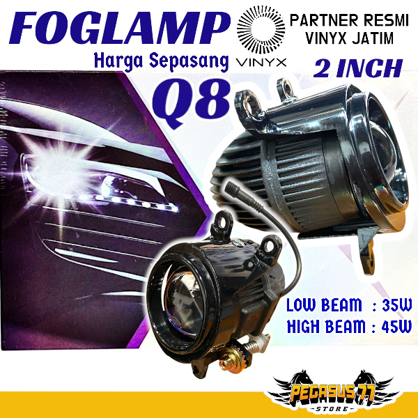 Lampu Kabut Mobil Foglamp Projector Q8 Vinyx Lensa LED Projie BiLED 2 Inch 3 Warna PNP HONDA BRIO, F