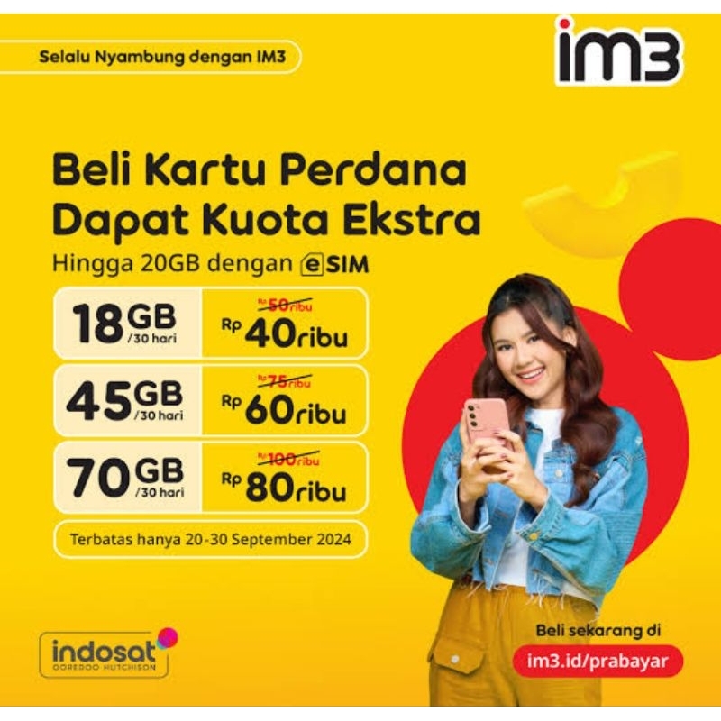 KARRU PERDANA INDOSAT KUOTA 6GB 1 BULAN FRESH SEGEL