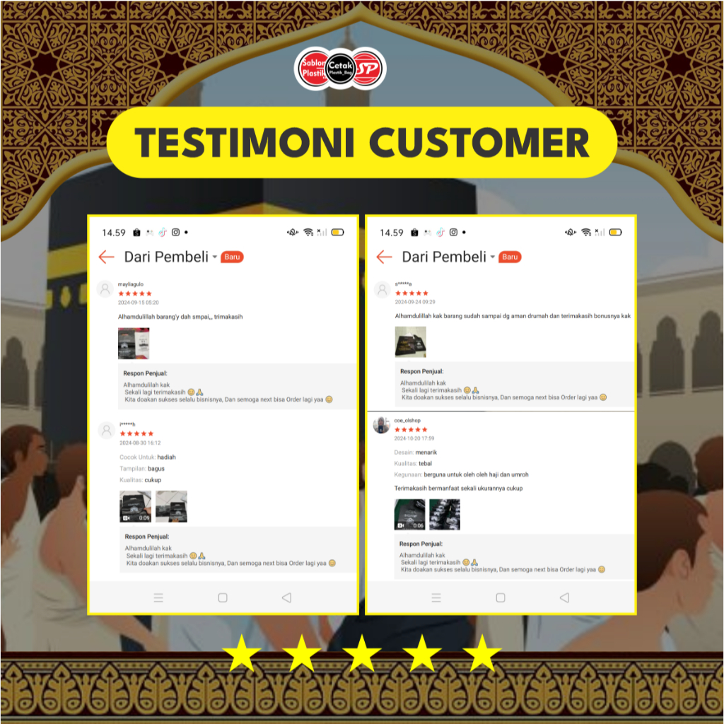 

(Isi 50Pcs Size 25 x 35) Kantong Plastik Ibadah Haji, Umroh, Lebaran Haji Kantong Plastik Souvenir