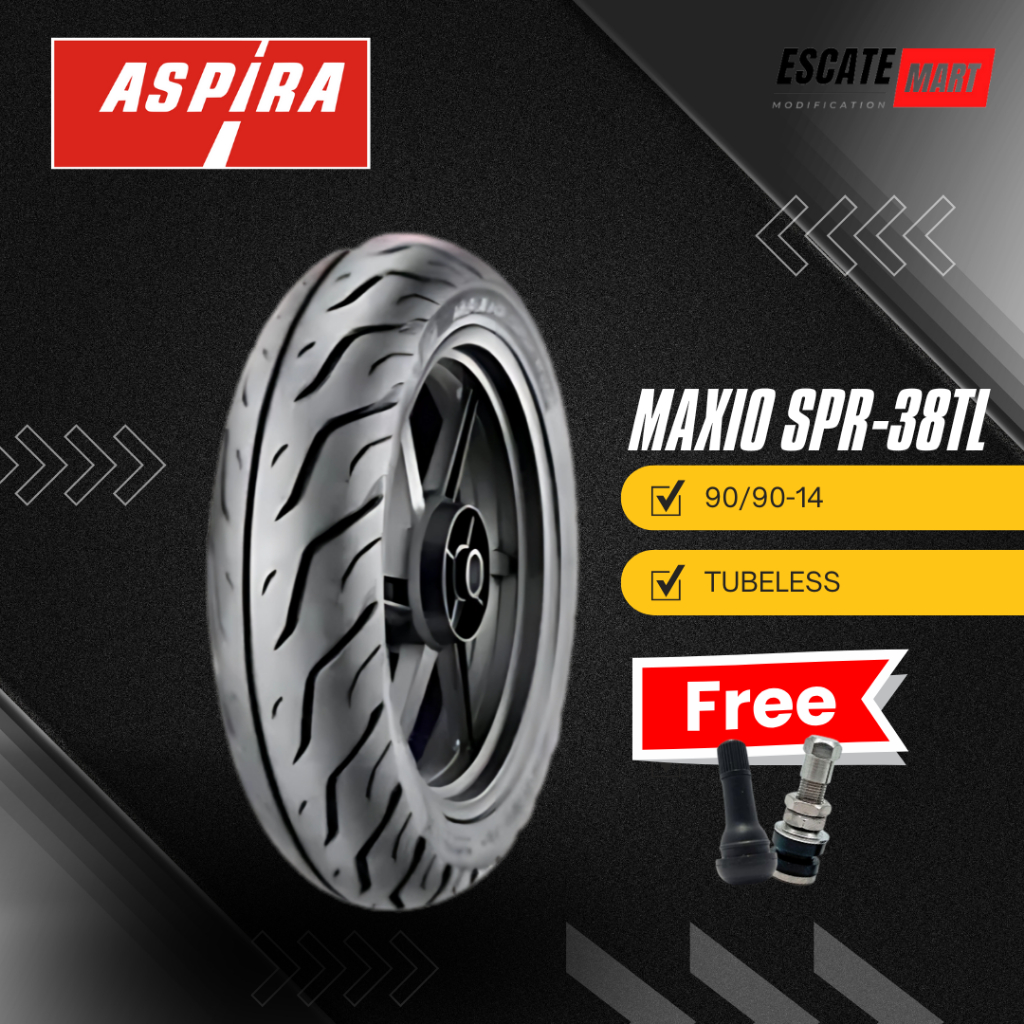 Aspira Maxio SPR-38TL 90/90-14 Tubeless -Ban Motor Aspira SPR38TL 90/90 Ring 14 Tubeless
