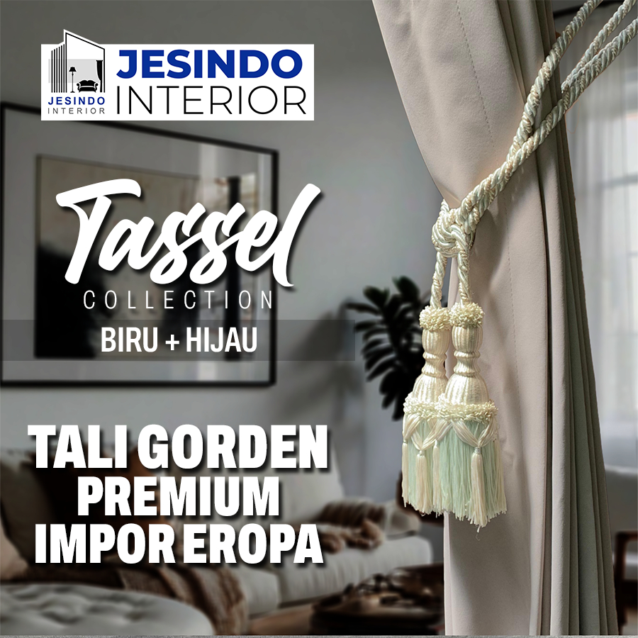 Tali Ikatan Gorden Gordyn Tassel Mewah Import Eropa Warna HIJAU + PUTIH