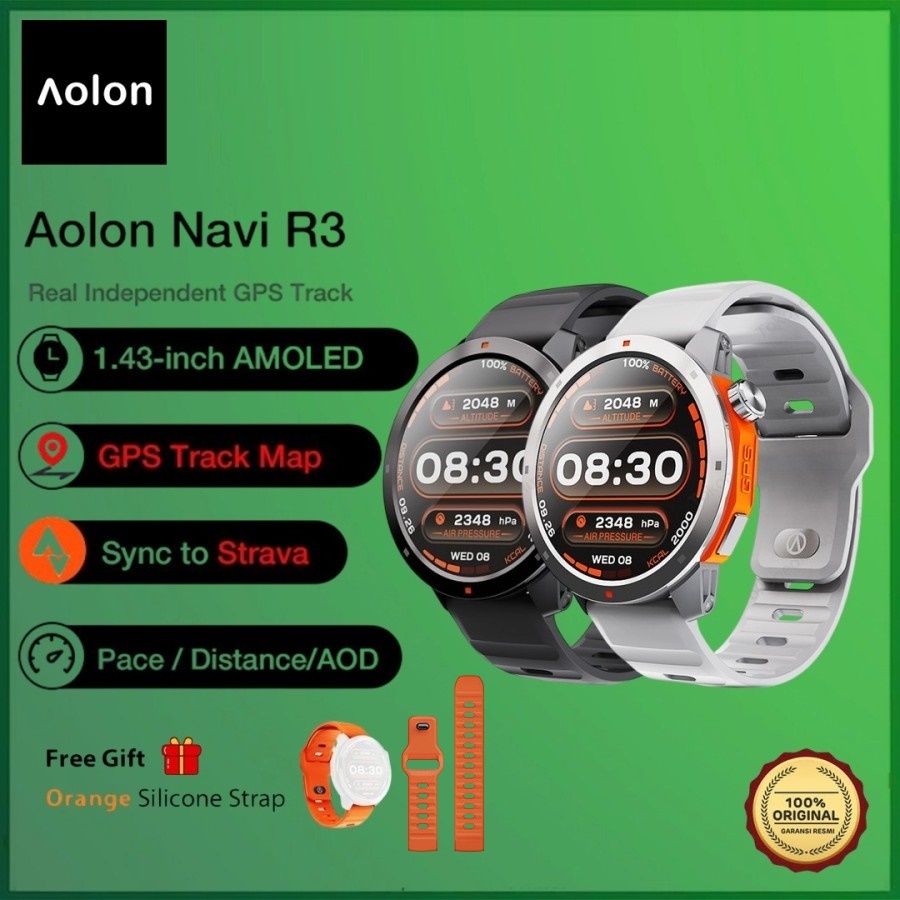 Aolon Watch Navi R3 NaviR3 SmartWatch GPS Map Running Pace Amoled AOD Display