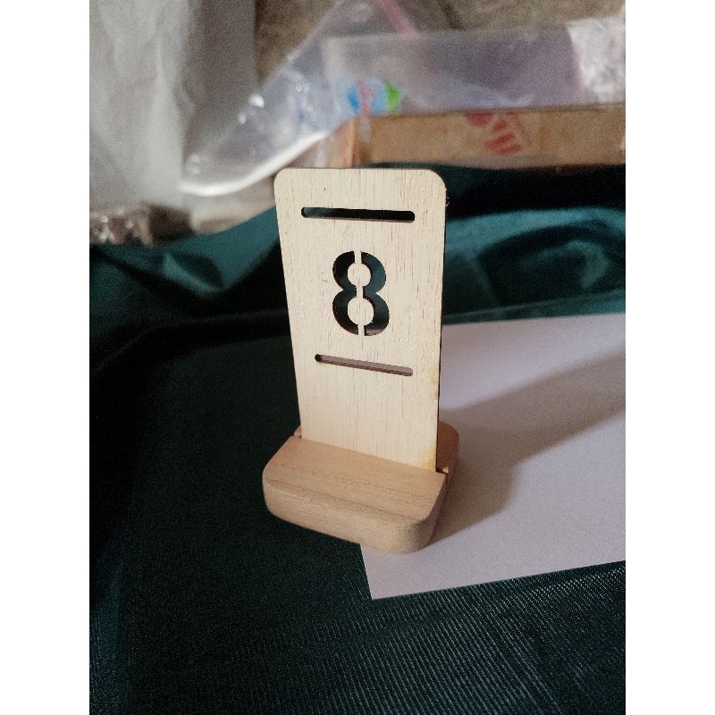 Nomor Meja Kayu Minimalis Estetik Lasercut Custom Logo