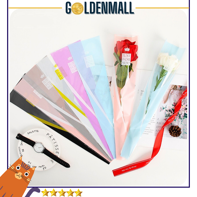 

50 LEMBAR Wrapping Plastik Instant Mini Buket Mawar Single Rose Bunga Mawar SF18