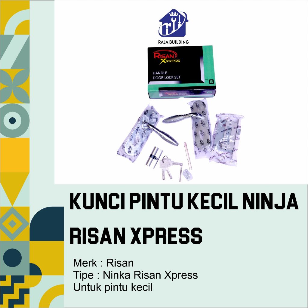 Kunci Pintu Kecil Ninja Risan Xpress/Kunci Pintu Set/Door Lock Set/Handle Lock Set/Kunci pintu Risan