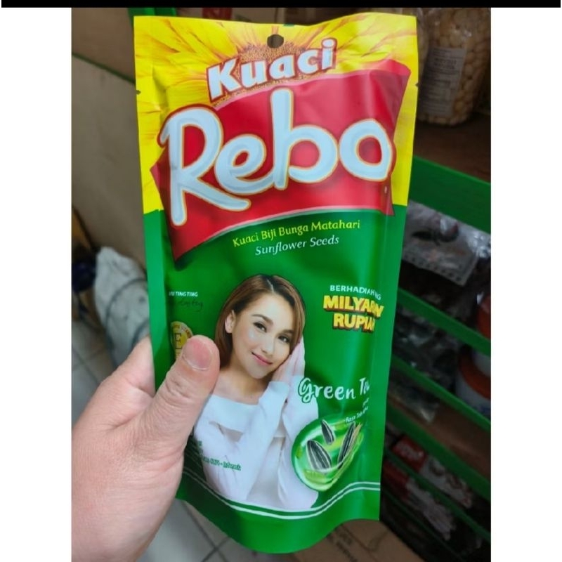 

Kuaci Rebo Kemasan Baru Rasa Greentea 150gram