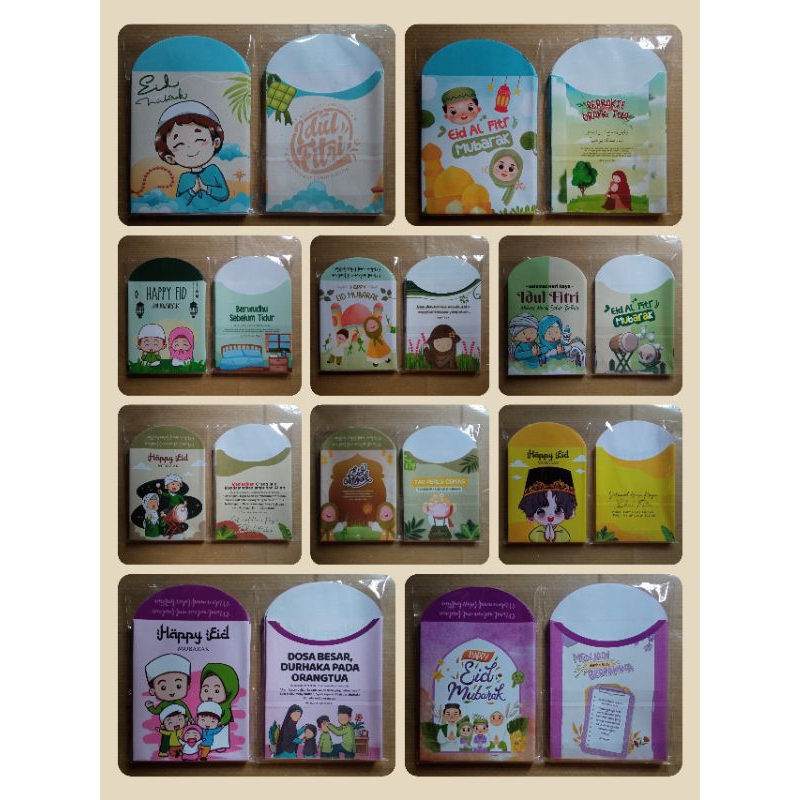 

Amplop Lebaran Medium (isi 10), Series Anak Muslim, Siap Pakai