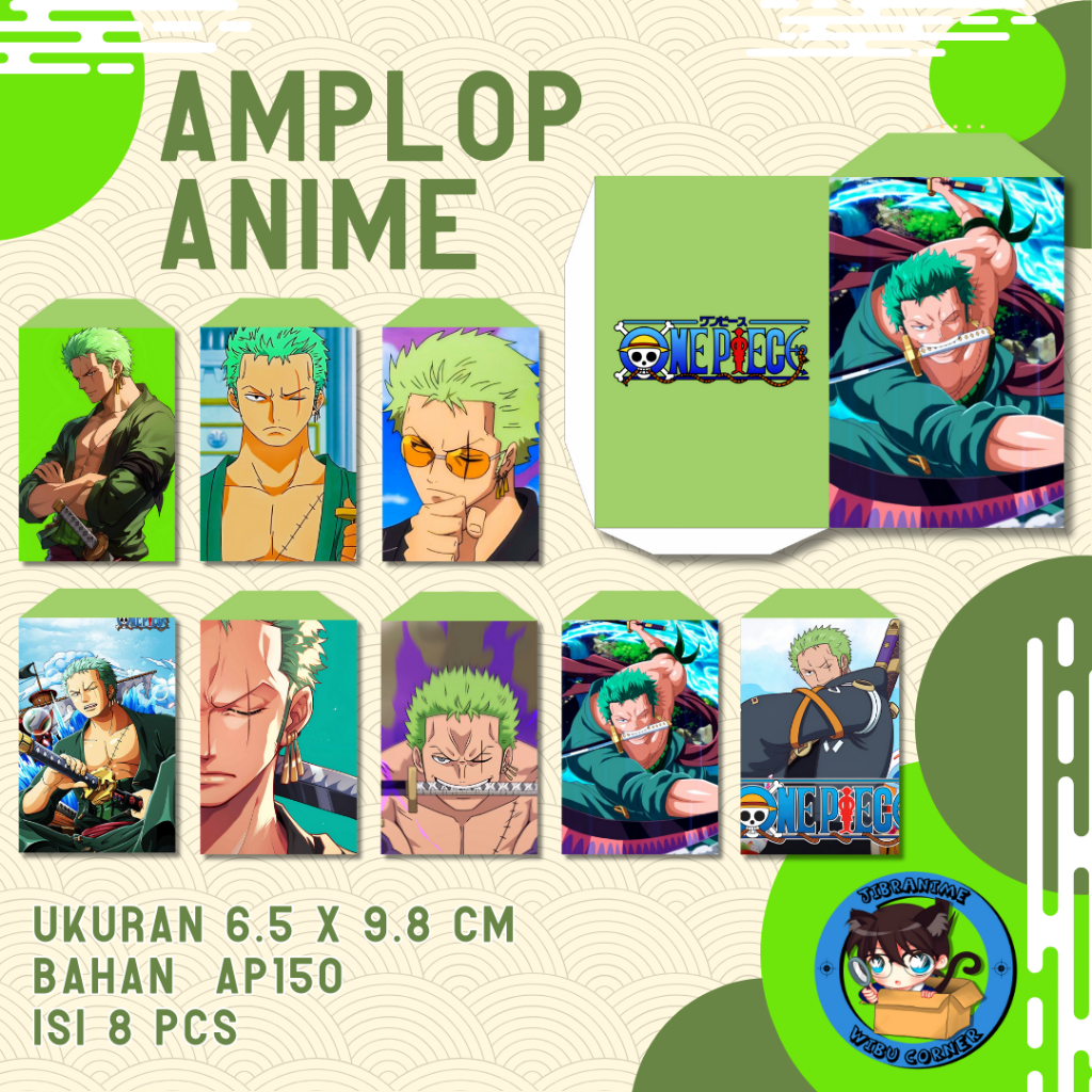 

AMPLOP LEBARAN ANIME ZORO ONE PIECE