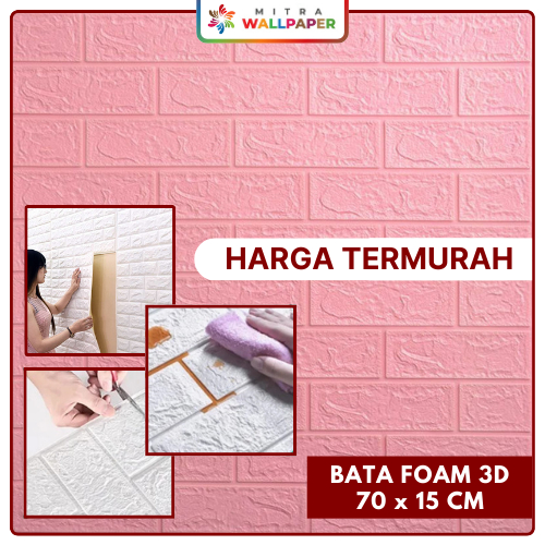 Wallsticker Bata Foam Setiker Dinding Kamar Wallpaper Stiker Tembok Bata Bata Timbul Wall 3D Foam