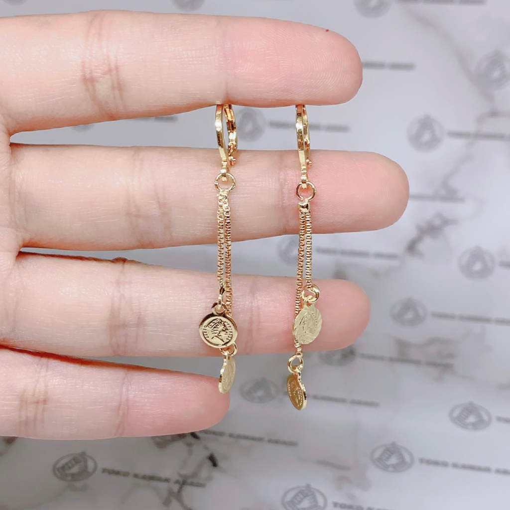 Anting Xuping Gold Perhiasan Fashion Wanita Model Ring Permata Hijau 28