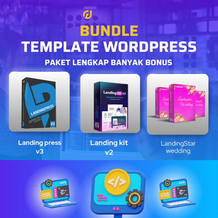 (SA0055) Bundle paket Landing press v3, Landing kit v2 ,dan LandingStar wedding