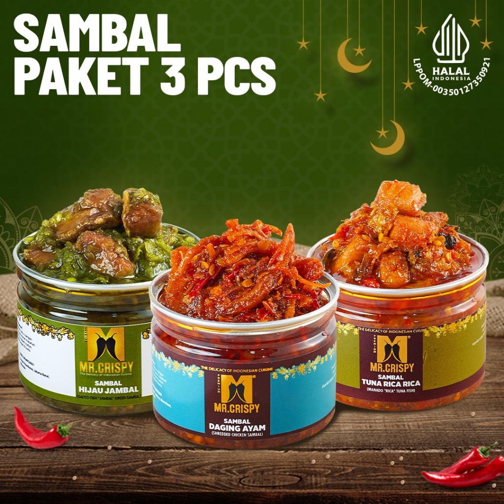 

PAKET HEMAT SAMBAL 3 PCS MR CRISPY