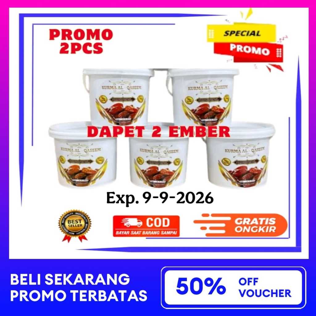 

TERMURAH Kurma Ember Al Qaseem Paket 2 Ember Gratis Ongkir