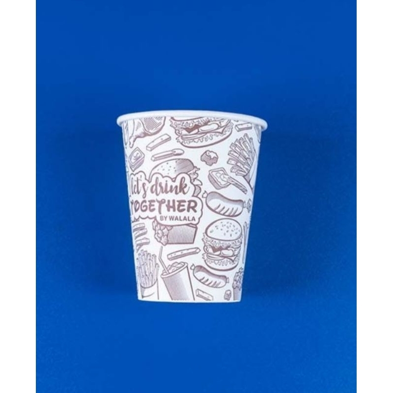 PAPER CUP MOTIF WALALA 8 OZ ISI 50 PCS  / GELAS KOPI / CUP TAHAN PANAS / COFFIE CUP MOTIF