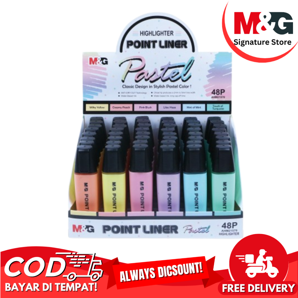 

Higlighter Pastel Pointliner Pastel M&G Penanda Buku Tulisan Catatan Warna Satuan stabilo #AHM21578
