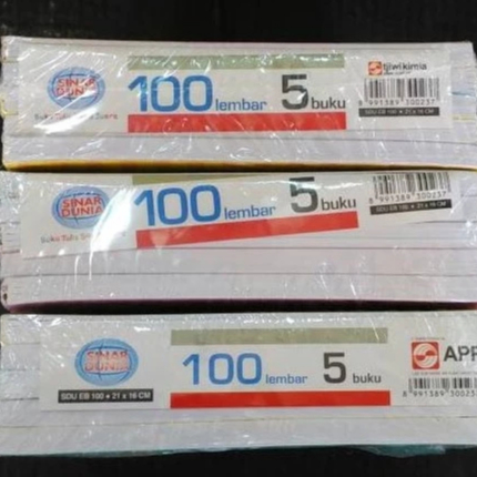 

Buku tulis SIDU Sinar Dunia 100 lembar sampul motif