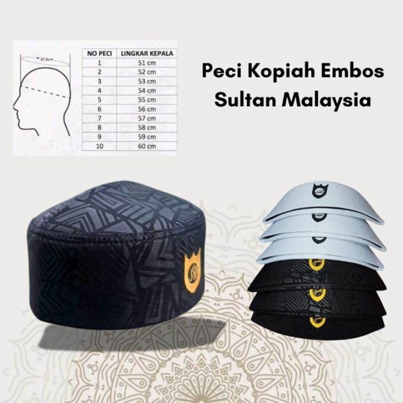 peci kopiah embos sultan Malaysia/peci kopiah premium