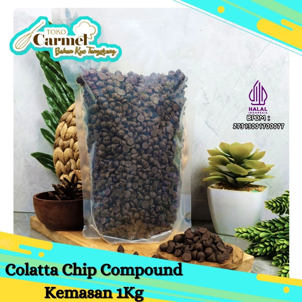 

Colatta Coklat Chip Kerucut 1kg - Choco Chip Compound