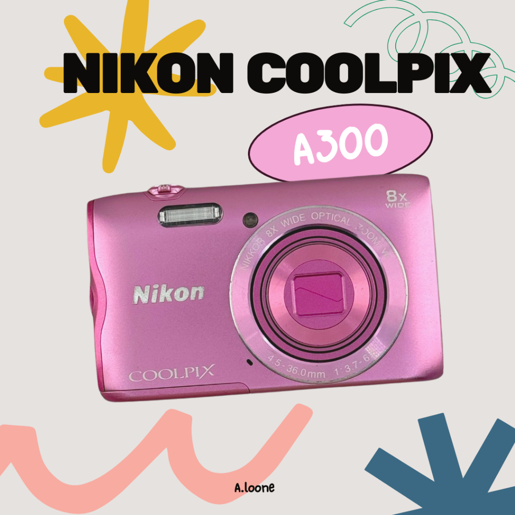 NIKON COOLPIX A300 PINK DIGICAM PINK COLOR  DIGICAM KAMERA POCKET