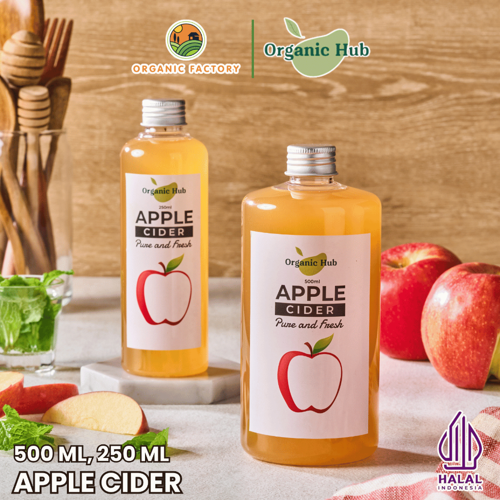 

Organic Hub Cuka Apel Murni 100% Tanpa Gula Apple Cider Vinegar With Mother Cuka Apel Original Organik 500ml Cuka Sari Apel