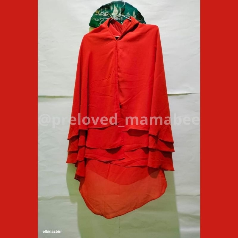 Preloved Khimar Hijab Merah Bata