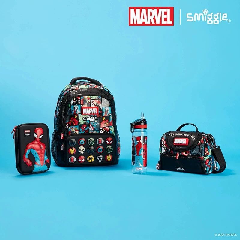Tas Smiggle Anak Laki - Laki Seri Marvel Avengers Ransel Backpack / Lunch Bag / Lunch Box / Trolley
