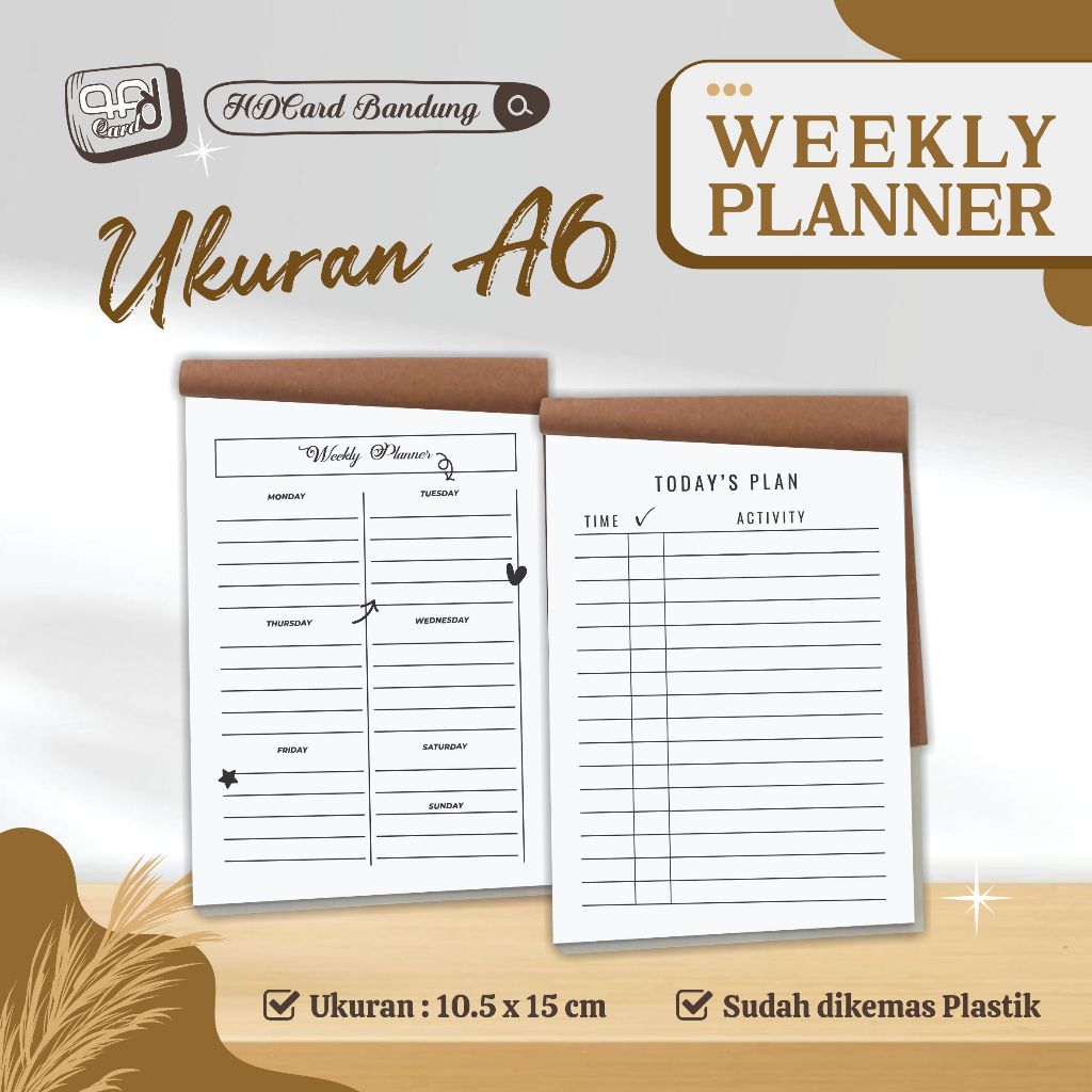 

[A6] Weekly Planner Ready ( Notes / Notebook / Notepad / Memo Kecil / To Do List )