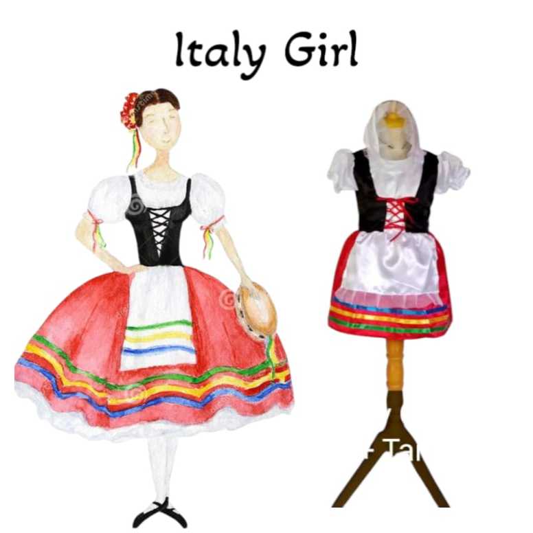 Baju Negara Italy Girl/Kostum Internasional Italy