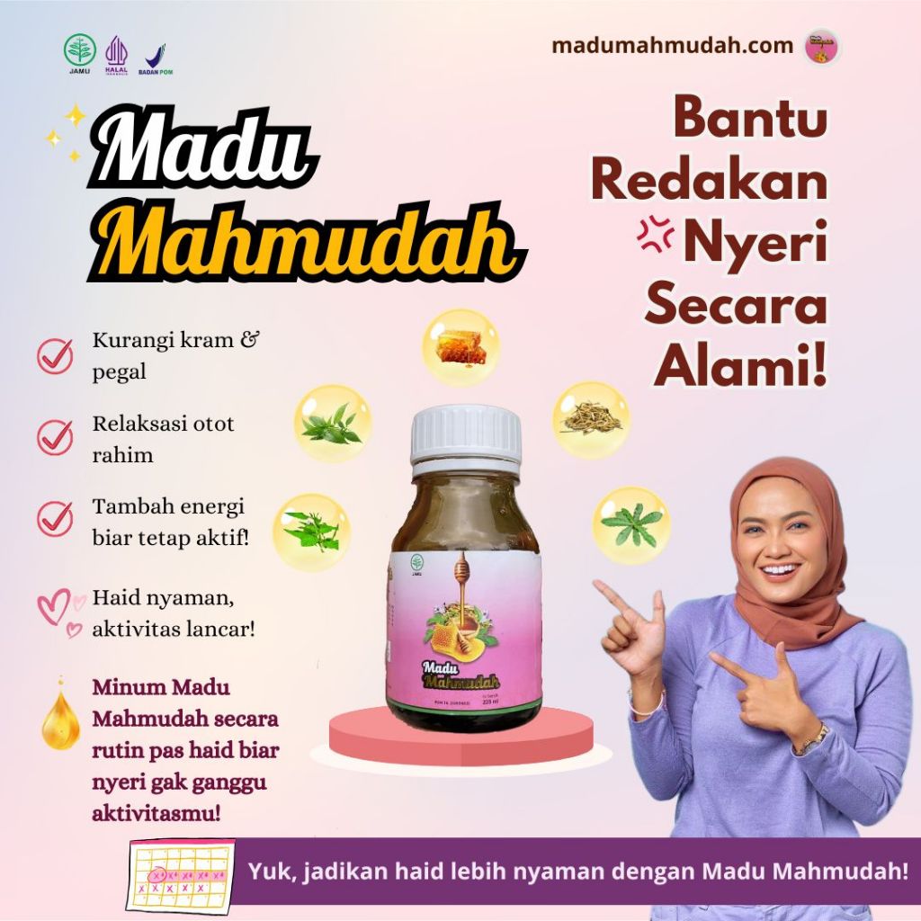 Mahmudah Madu Nyeri Haid Ampuh: Solusi Alami PCOS, Hormonal, & KB