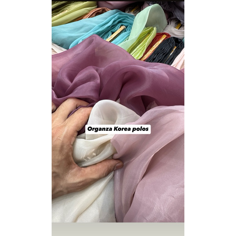 kain organza polos / satin organza / saten organza