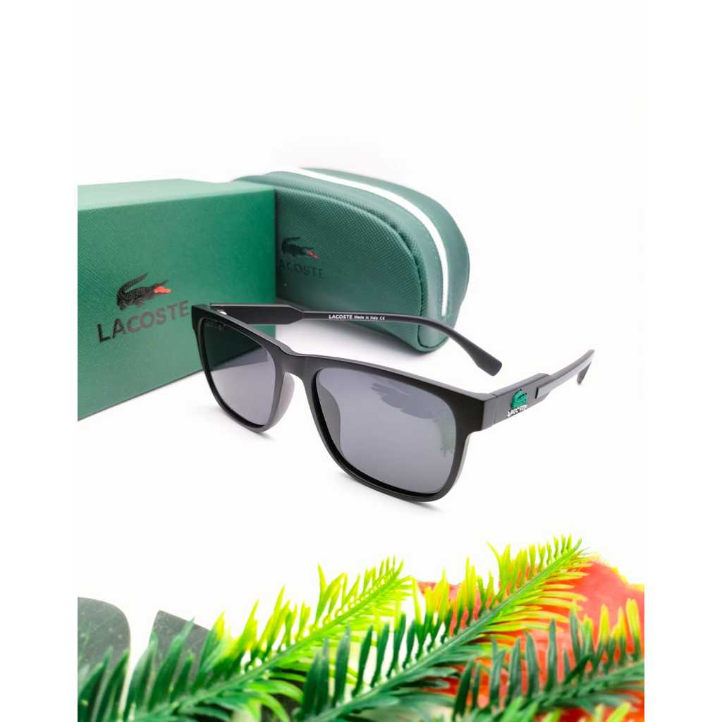 Ready Kacamata New Lacoste 8802 Lensa Polarized Frame Black Grey Super Premium