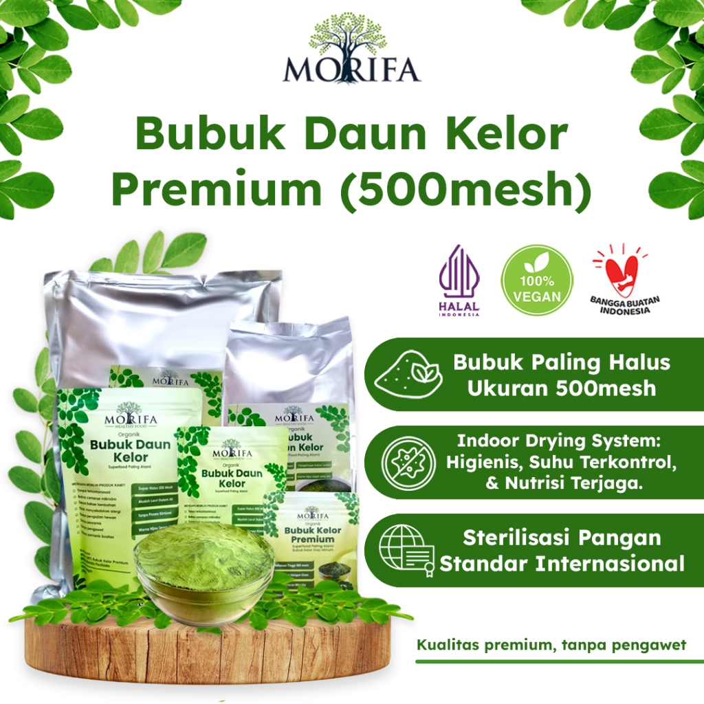 

MORIFA Obat Herbal Bubuk Daun Kelor Murni Serbuk Kelor Tepung Moringa Powder