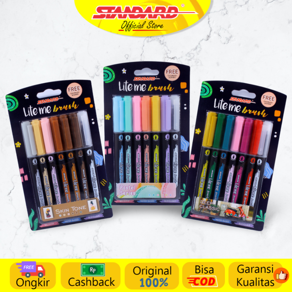 

Standard - Blister Lite Me Brush (Brush Pen/Marker Lukis/Pena Kuas/Spidol Kaligrafi)