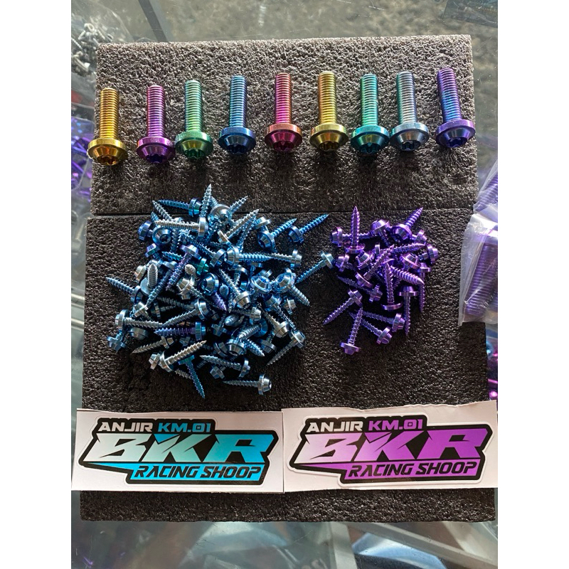 Baut Body titanium tersedia untuk motor Yamaha dan Honda