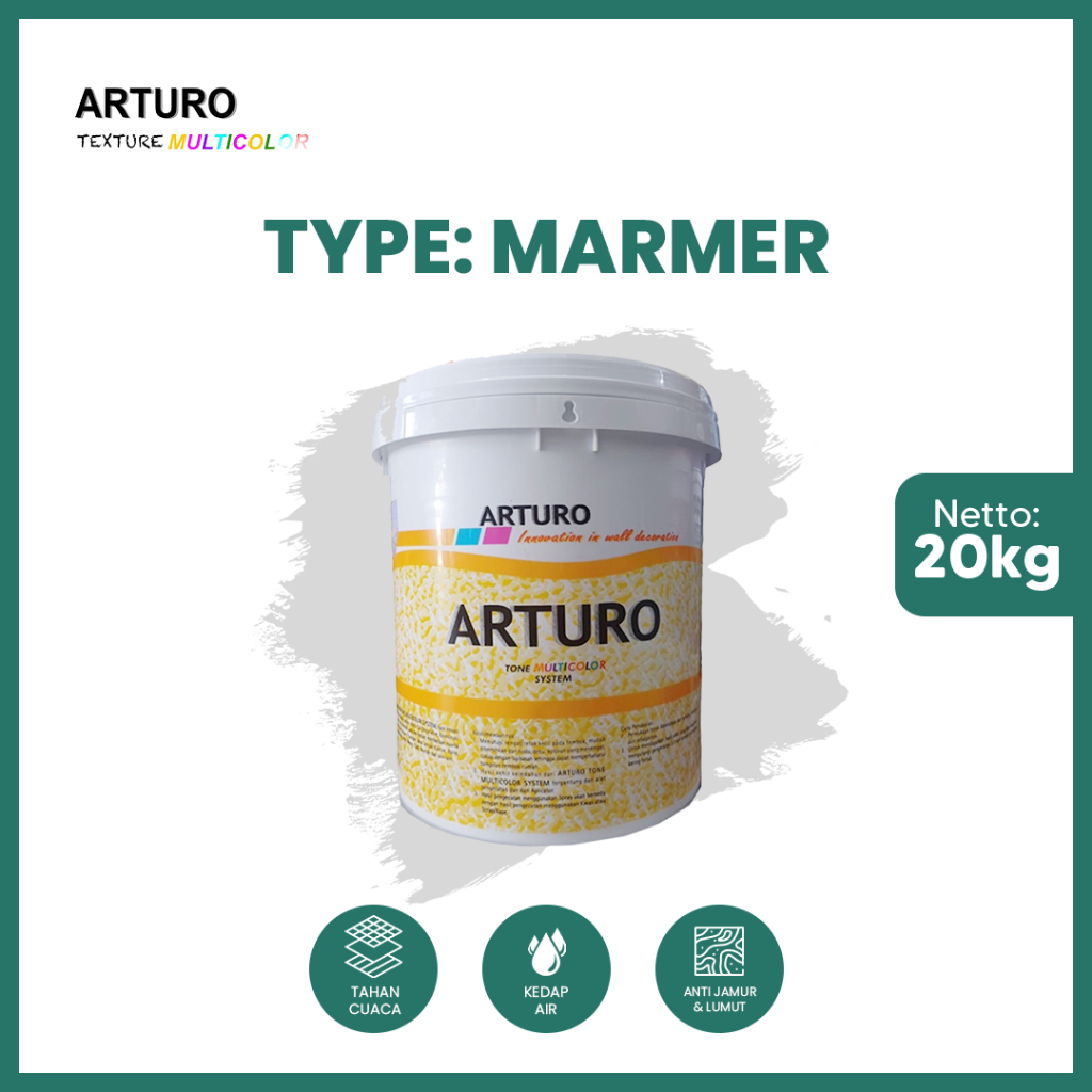 ARTURO Cat Texture Type MARMER 20KG (PAIL) – Cat Dinding Premium dengan Efek Tekstur