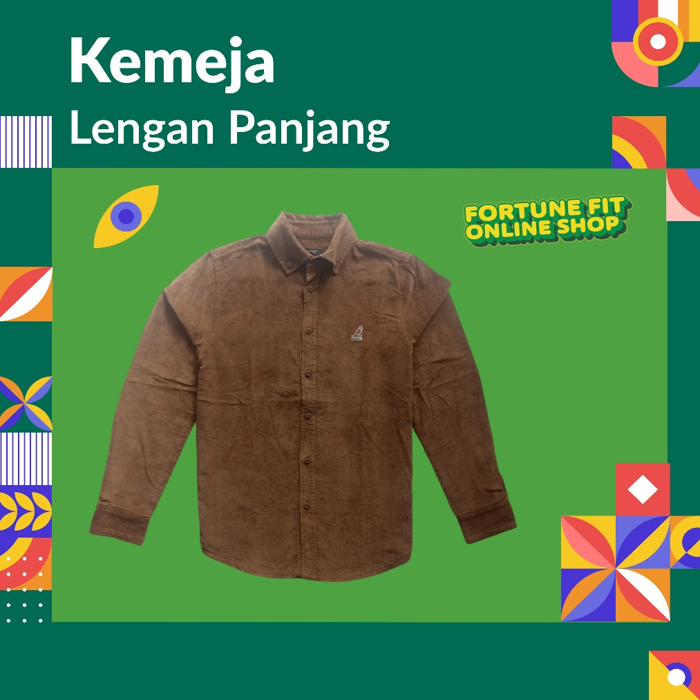 Kemeja Pria Corduroy Premium Branded Lengan Panjang Second